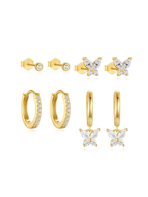 S925 Fashion Butterfly Tassel Earring Set-Olarajewelry