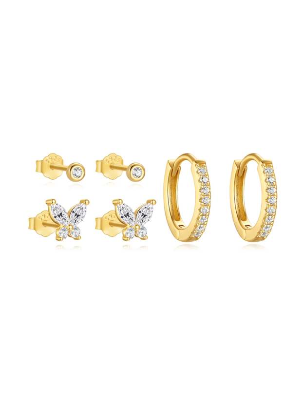 S925 Fashion Butterfly Tassel Earring Set-Olarajewelry