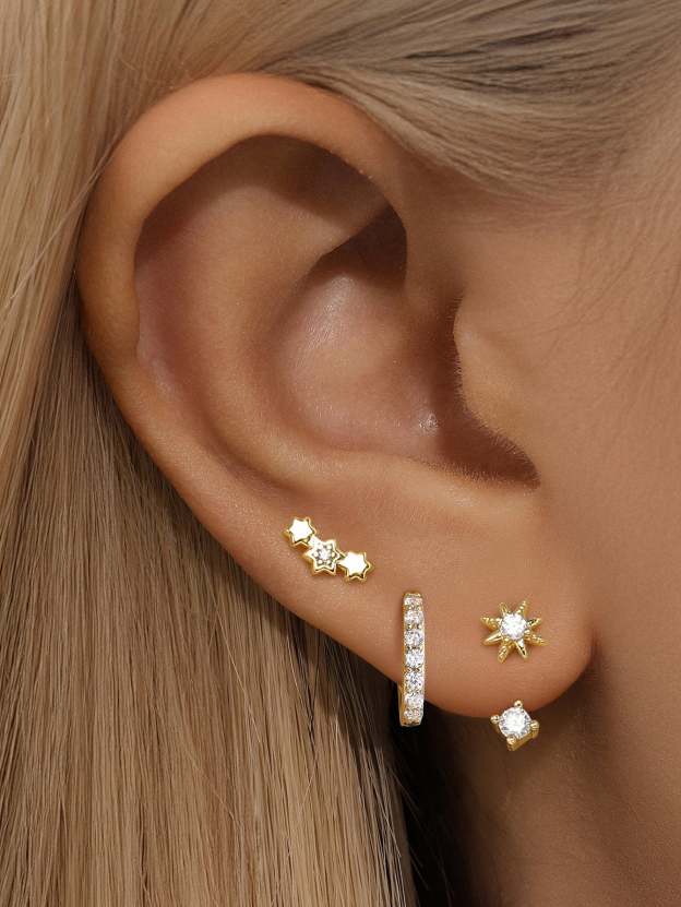 Olara Versatile Simple Star Earring Set-Olarajewelry
