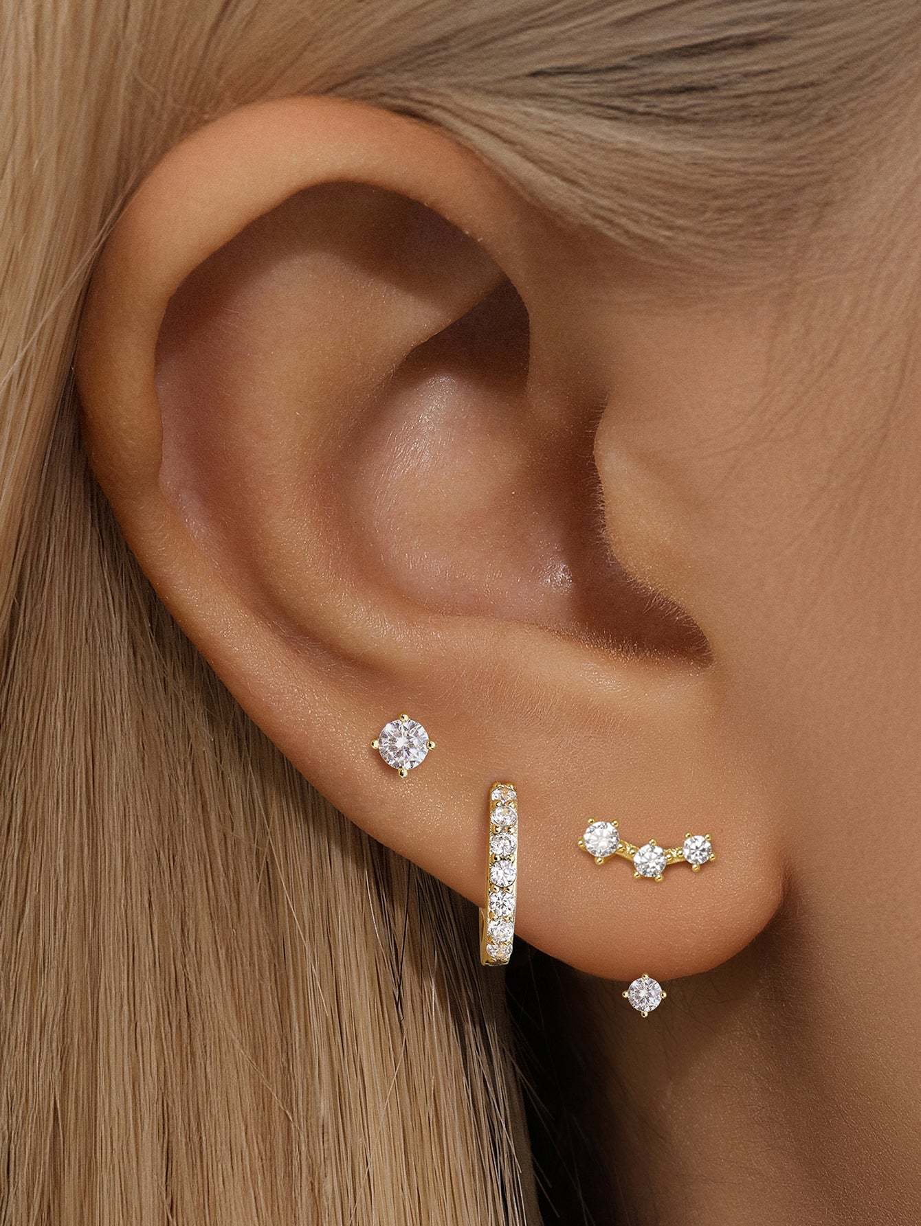 Olara Temperament All-Match Zirconia Earring Set-Olarajewelry