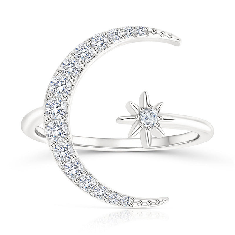 Olara star and moon zircon ring-Olarajewelry