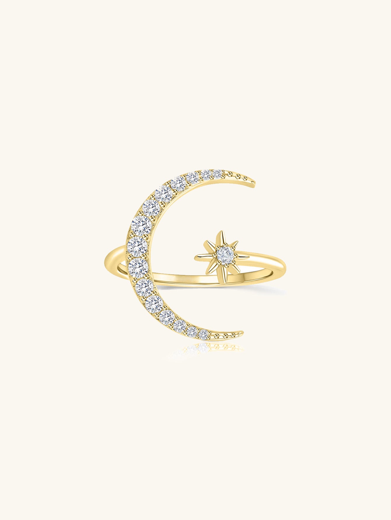 Olara star and moon zircon ring-Olarajewelry
