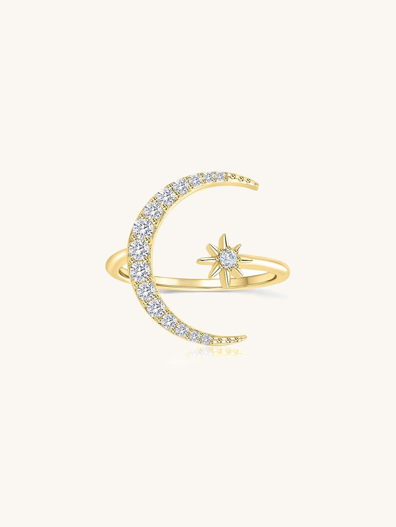Olara star and moon zircon ring-Olarajewelry