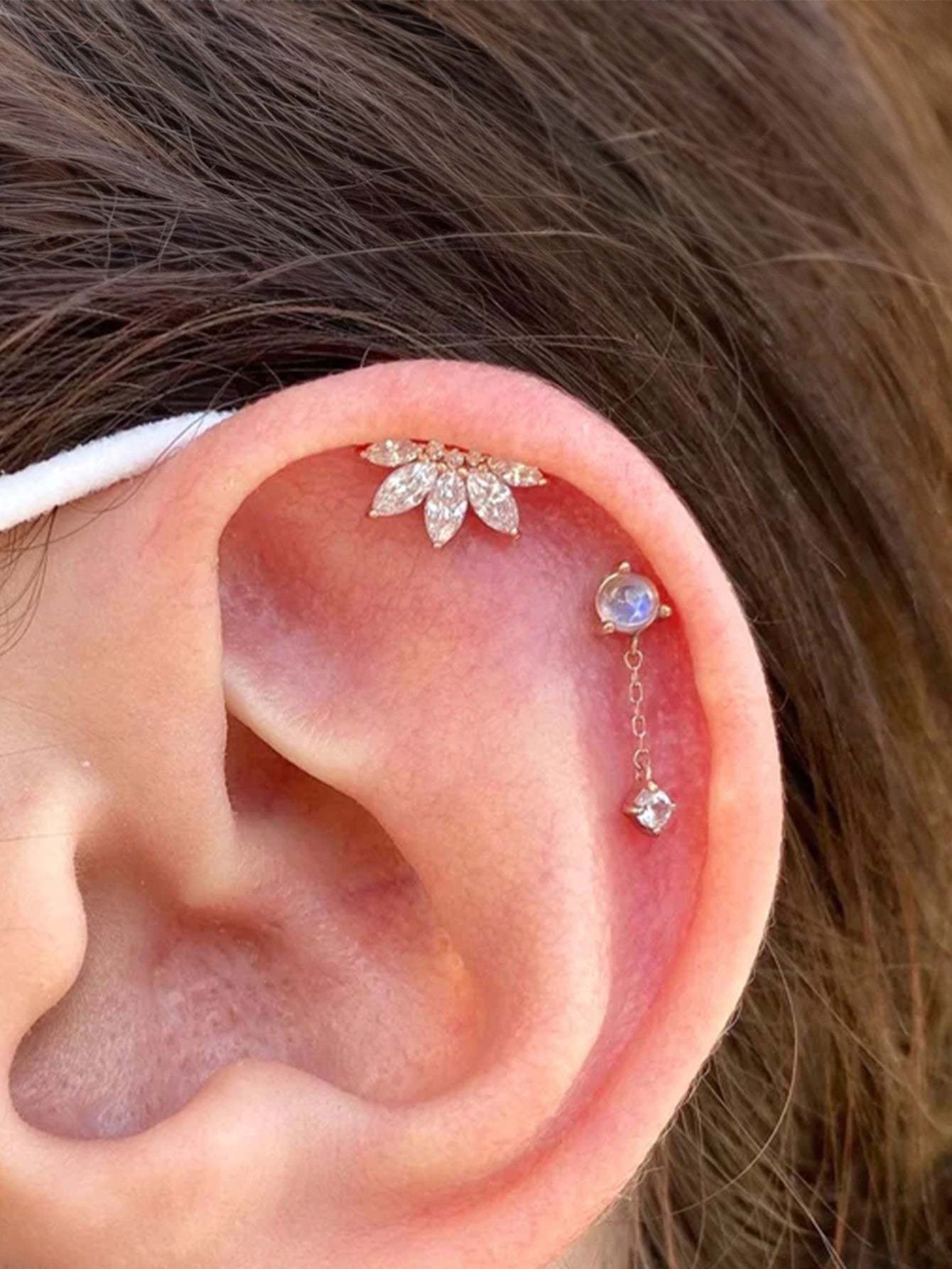S925 Five-Lobed Ear Piercing Stud-Olarajewelry