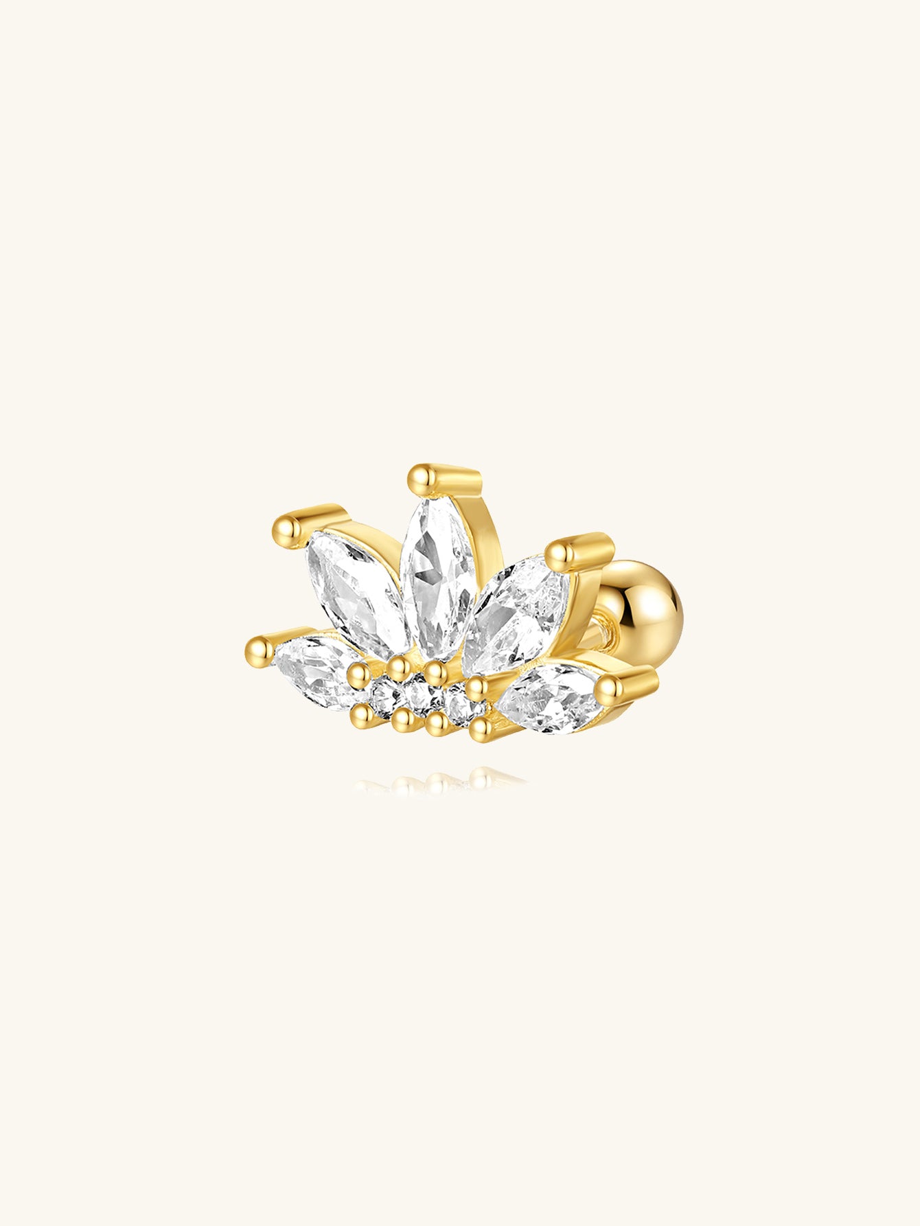 S925 Five-Lobed Ear Piercing Stud-Olarajewelry