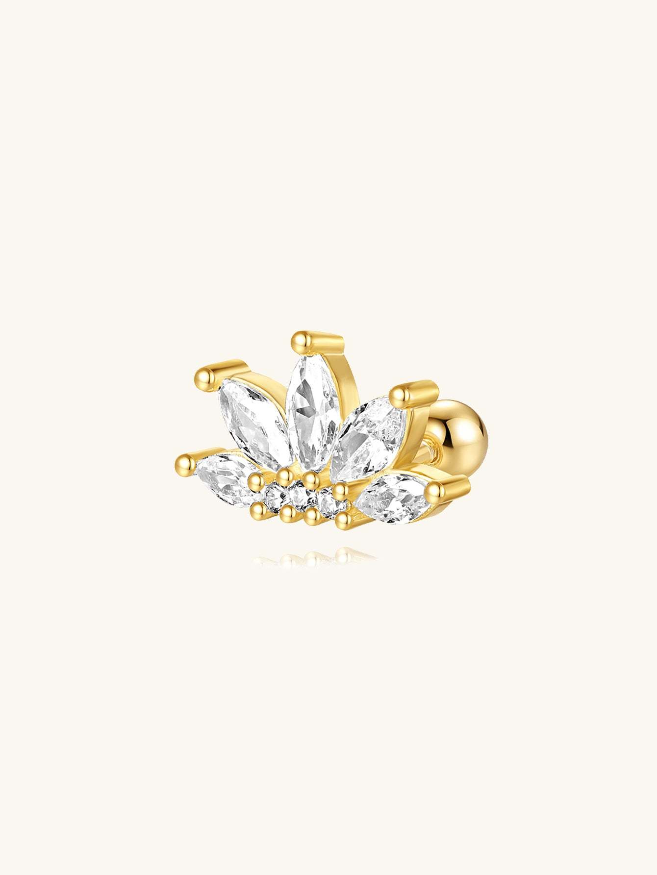S925 Five-Lobed Ear Piercing Stud-Olarajewelry
