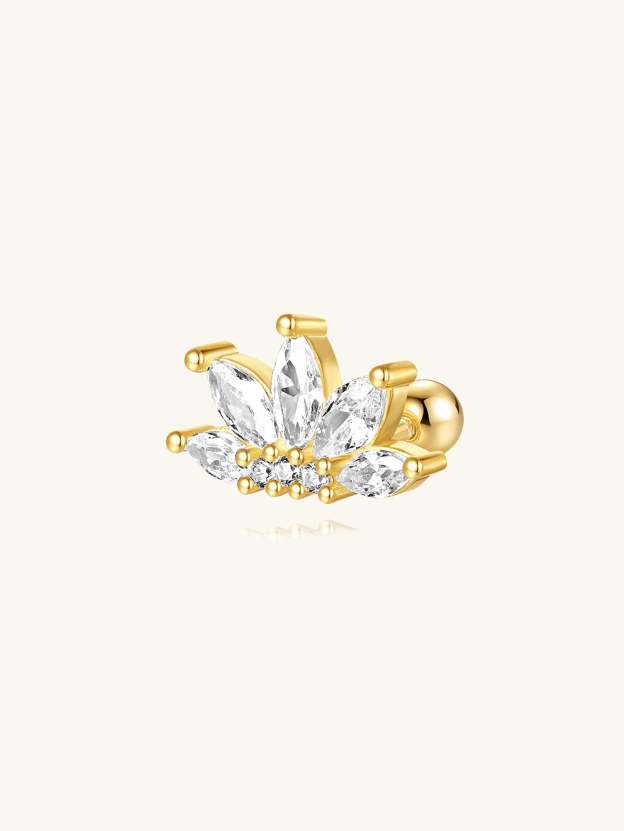 S925 Five-Lobed Ear Piercing Stud-Olarajewelry