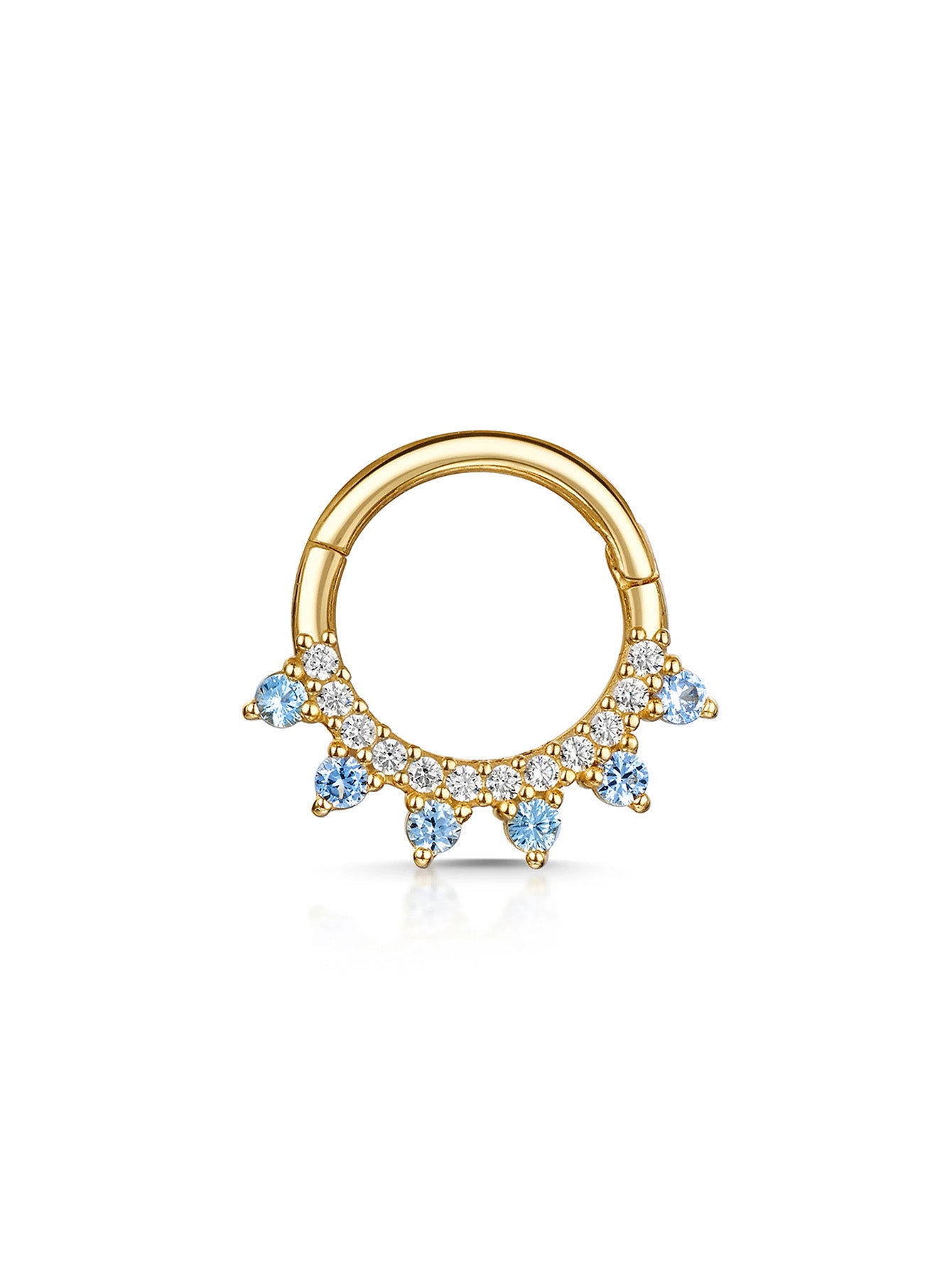 S925 Round Nose Ring Zircon Earrings-Olarajewelry