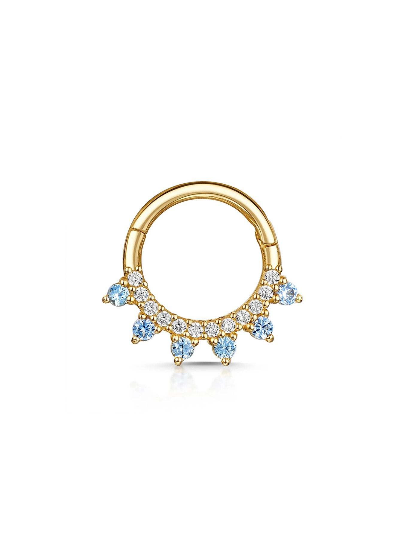 S925 Round Nose Ring Zircon Earrings-Olarajewelry