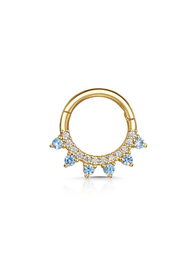 S925 Round Nose Ring Zircon Earrings-Olarajewelry