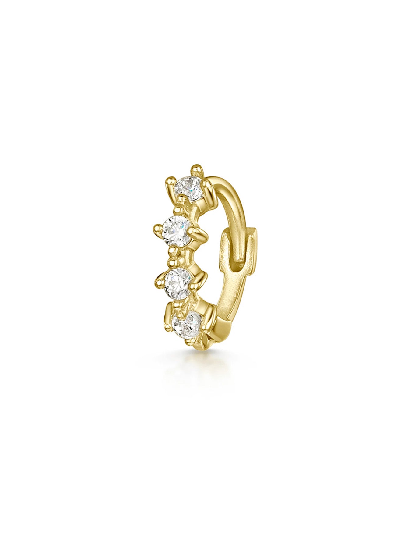 S925 Round Nose Ring Zircon Earrings-Olarajewelry