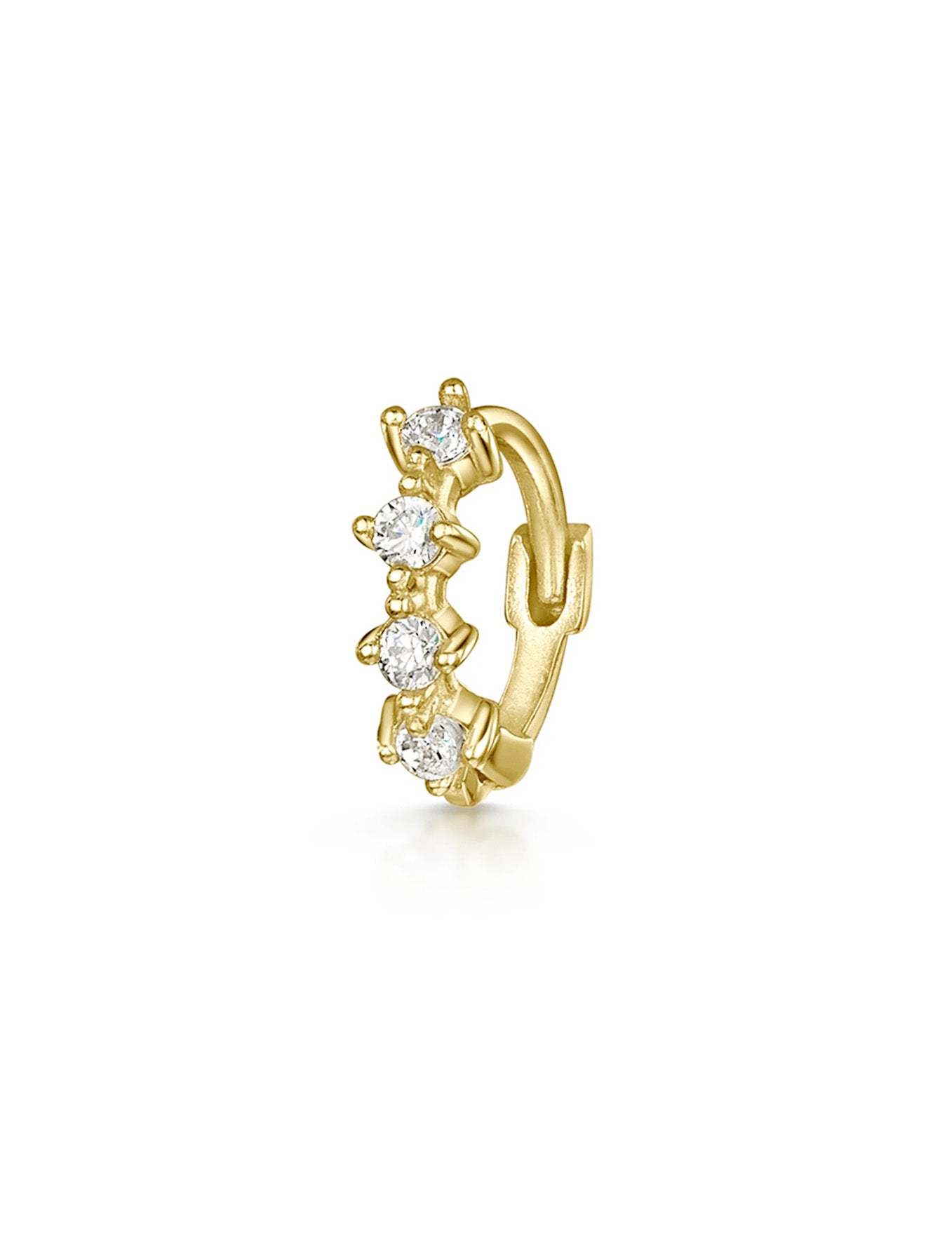 S925 Round Nose Ring Zircon Earrings-Olarajewelry