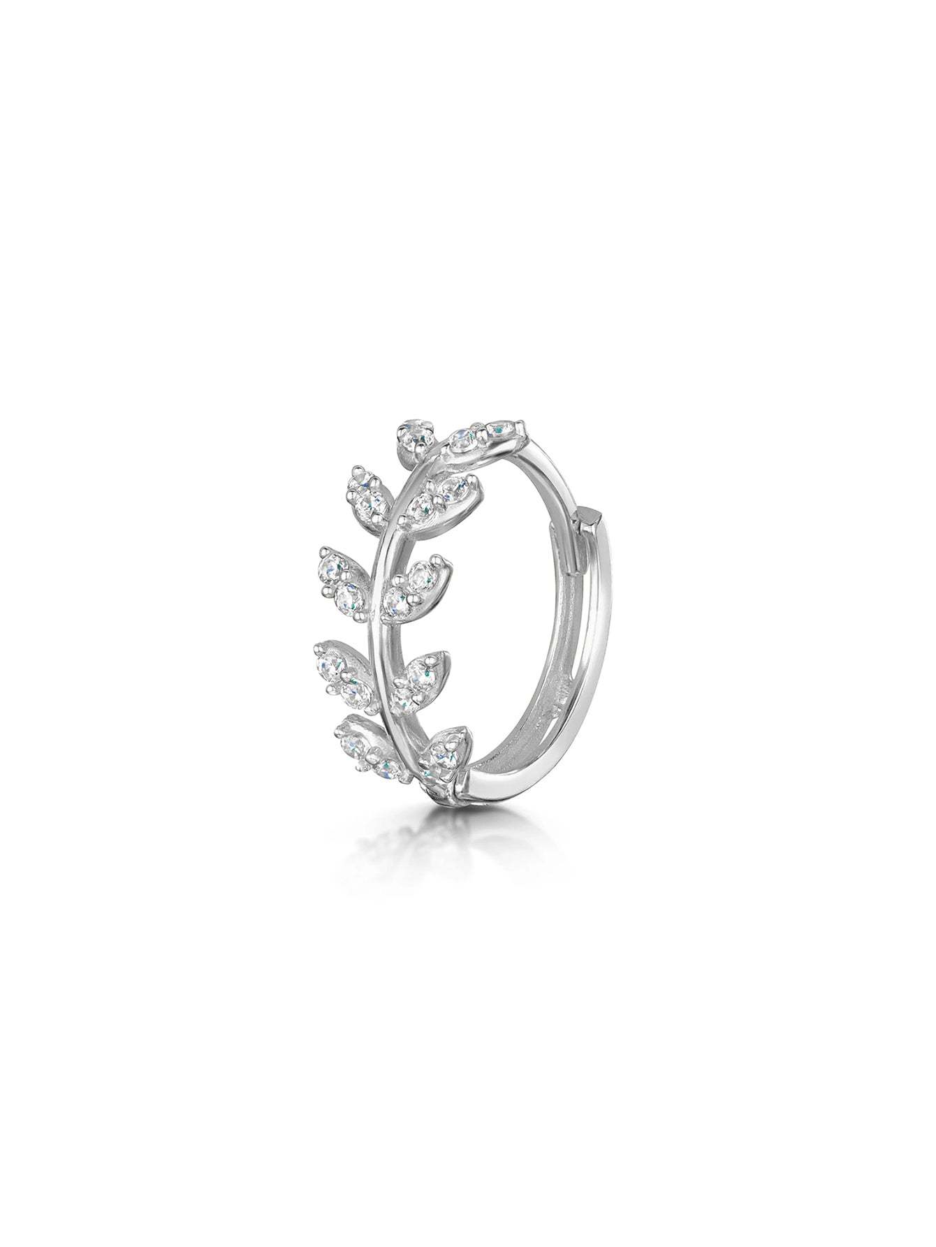 S925 Leaf Zircon Cartilage Lobe-Olarajewelry