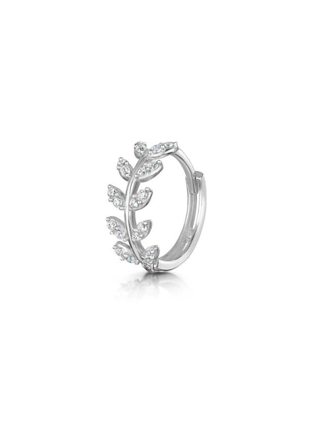 S925 Leaf Zircon Cartilage Lobe-Olarajewelry
