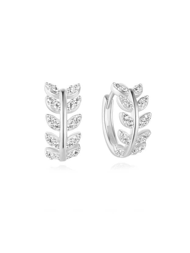 S925 Round Nose Ring Zircon Earrings-Olarajewelry