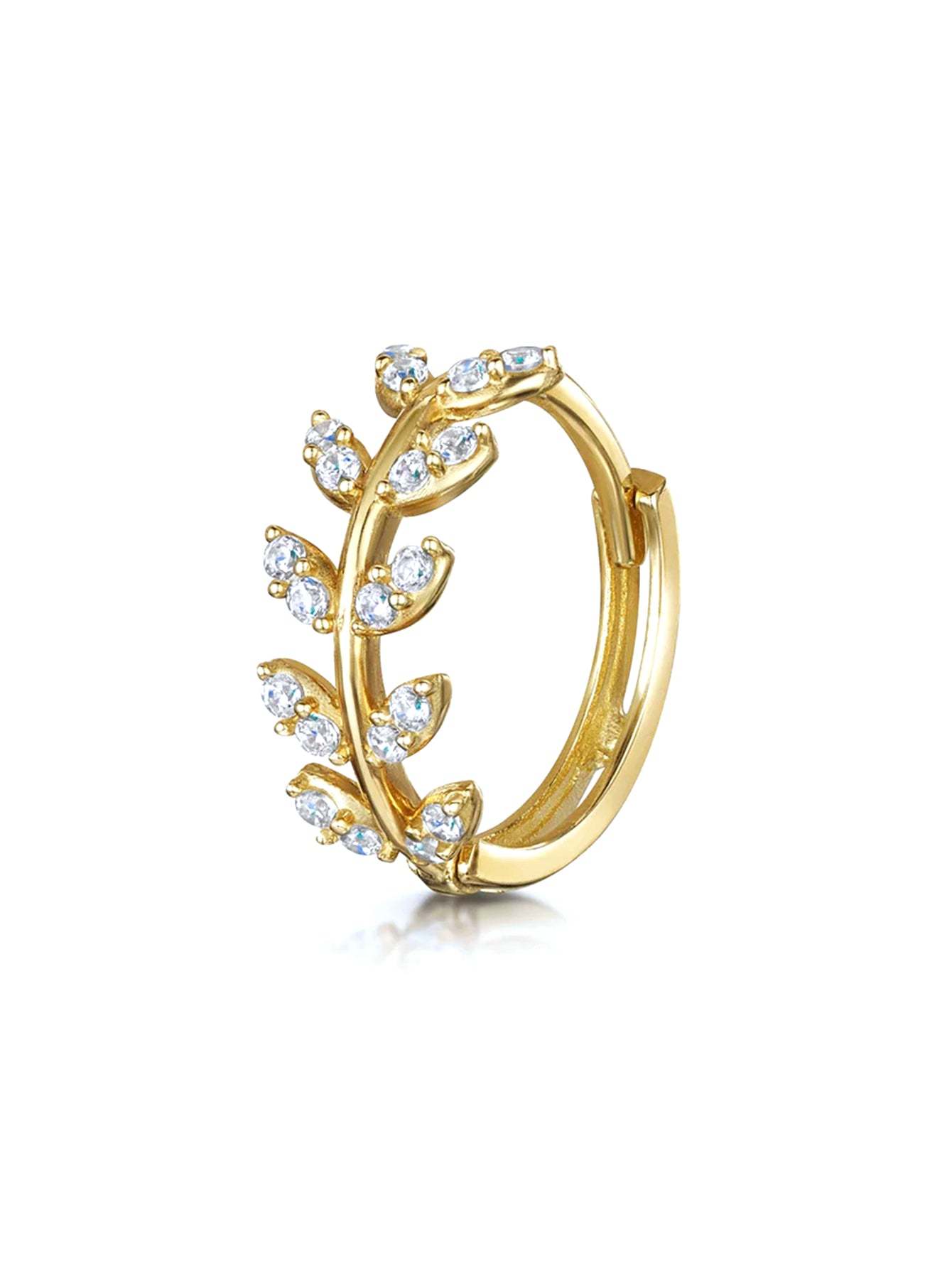 S925 Round Nose Ring Zircon Earrings-Olarajewelry