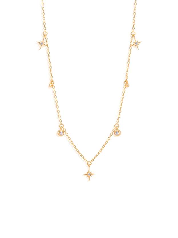 Olara S925 Geometric Zircon Stationed Pendant Choker Necklace-Olarajewelry