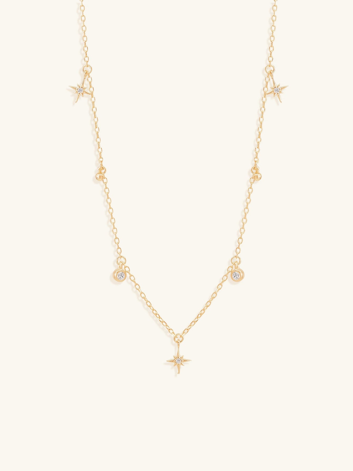 Olara S925 Geometric Zircon Stationed Pendant Choker Necklace-Olarajewelry
