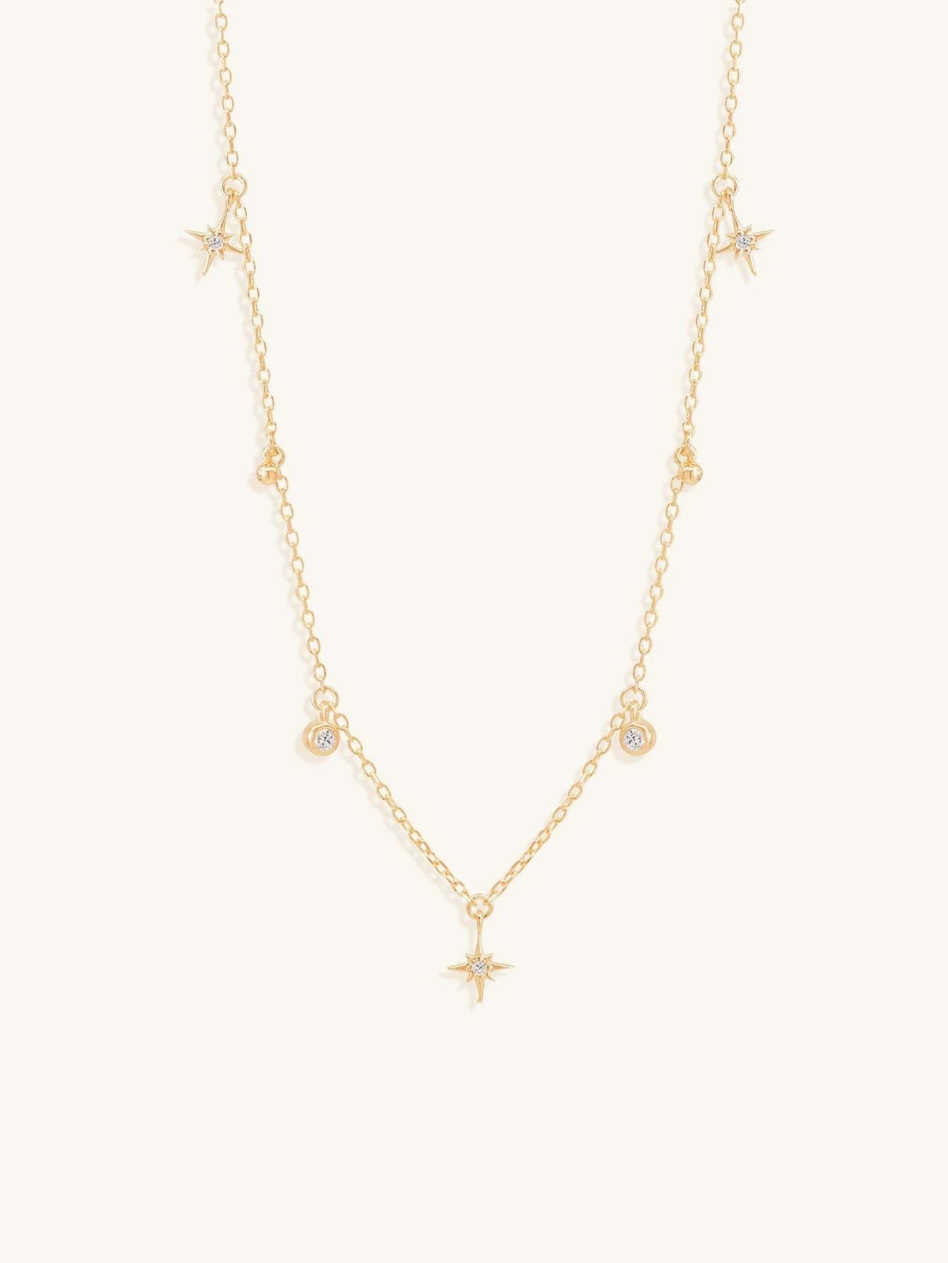 Olara S925 Geometric Zircon Stationed Pendant Choker Necklace-Olarajewelry