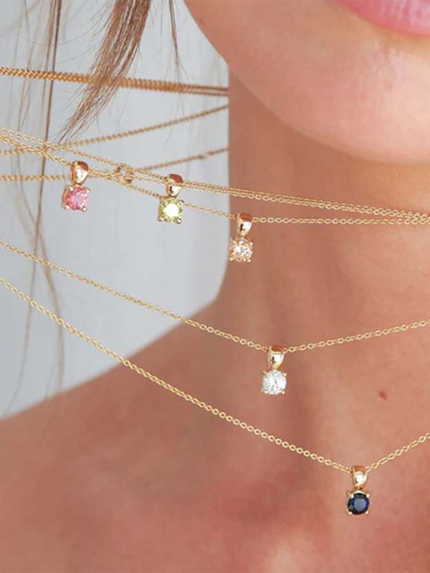 S925 Classic Colored Zirconia Necklace-Olarajewelry