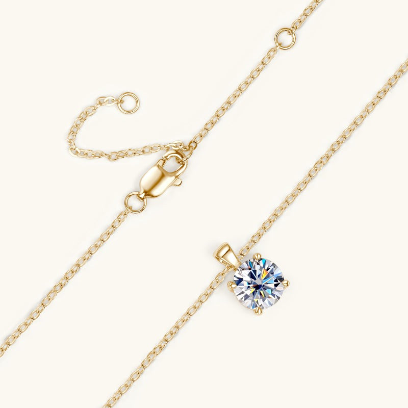 Luxury Solitaire Moissanite Necklace (FREE Earrings included)-Olarajewelry