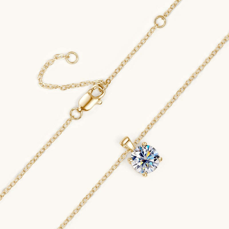 Luxury Solitaire Moissanite Necklace (FREE Earrings included)-Olarajewelry
