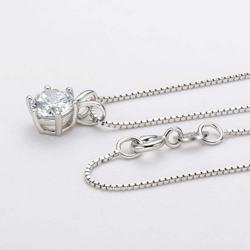 Luxury Solitaire Moissanite Necklace (FREE Earrings included)-Olarajewelry