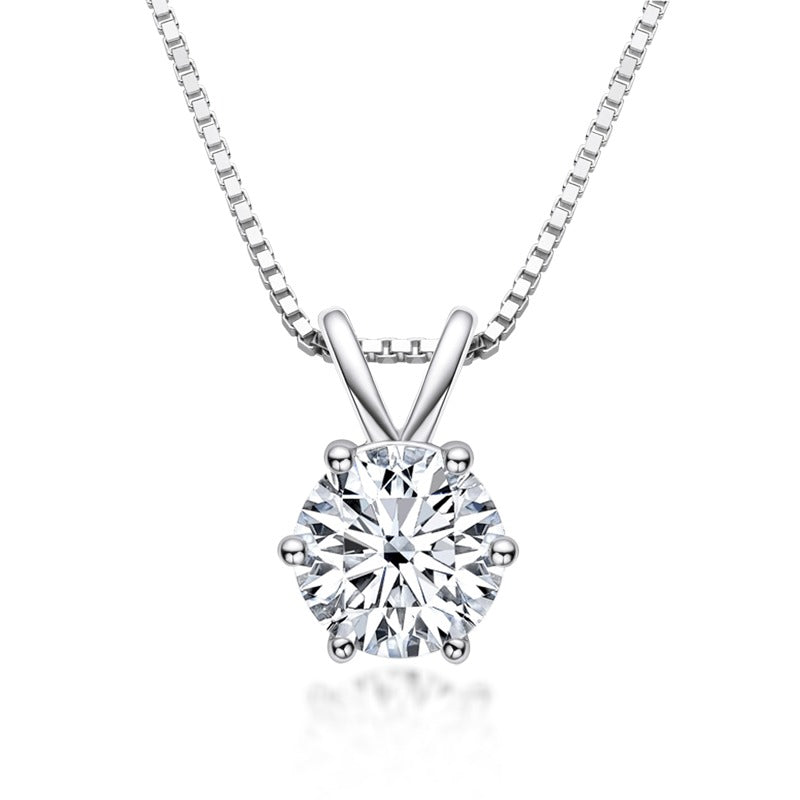 Luxury Solitaire Moissanite Necklace (FREE Earrings included)-Olarajewelry