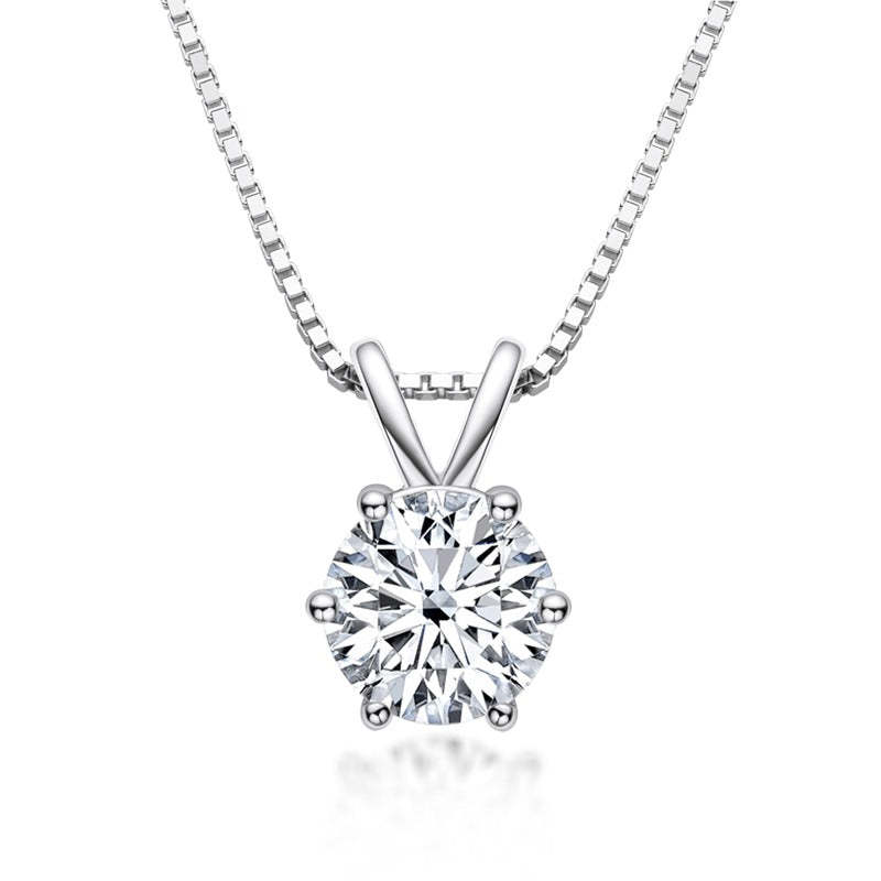 Luxury Solitaire Moissanite Necklace (FREE Earrings included)-Olarajewelry