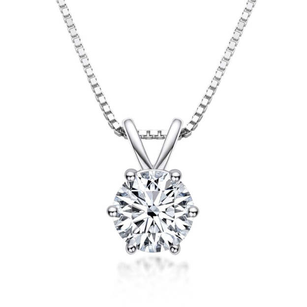 Luxury Solitaire Moissanite Necklace (FREE Earrings included)-Olarajewelry
