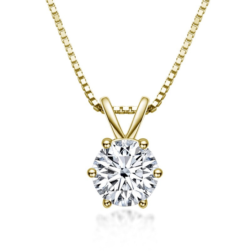 Luxury Solitaire Moissanite Necklace (FREE Earrings included)-Olarajewelry