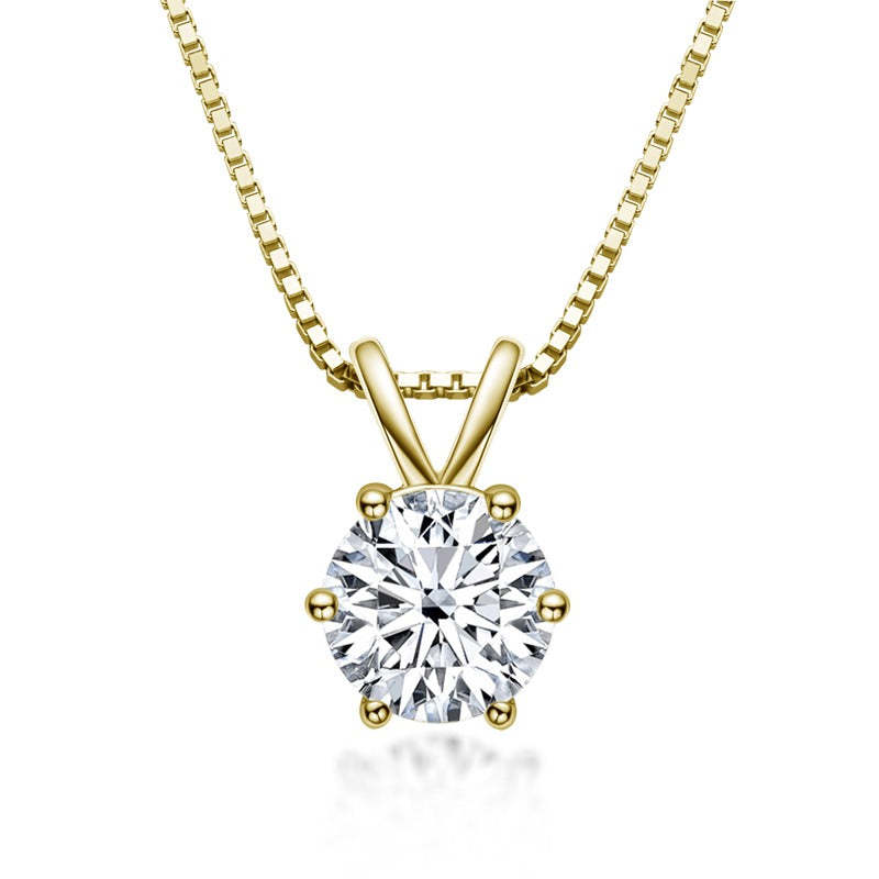 Luxury Solitaire Moissanite Necklace (FREE Earrings included)-Olarajewelry