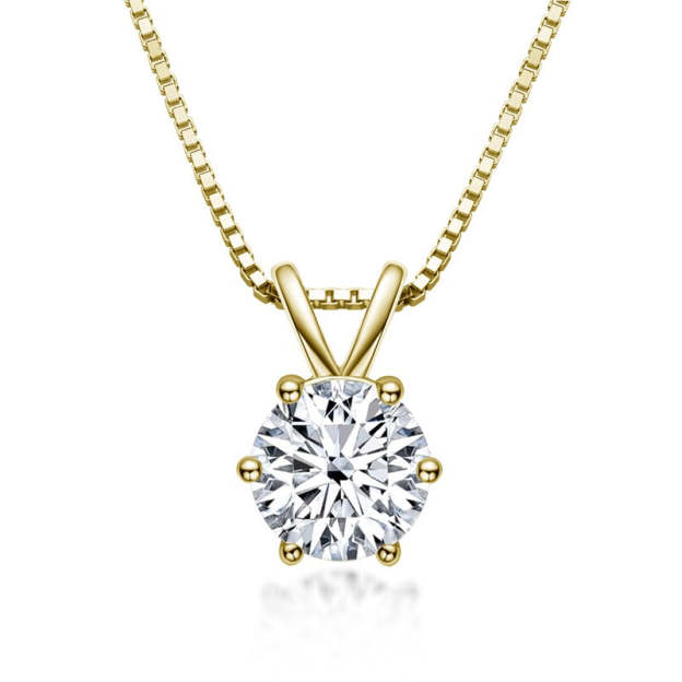 Luxury Solitaire Moissanite Necklace (FREE Earrings included)-Olarajewelry