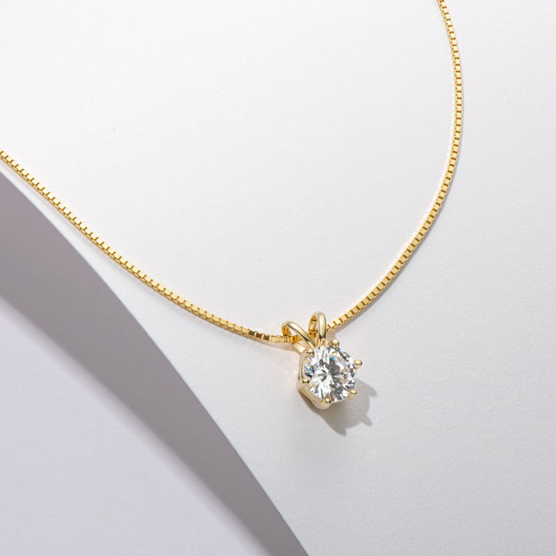 Luxury Solitaire Moissanite Necklace (FREE Earrings included)-Olarajewelry