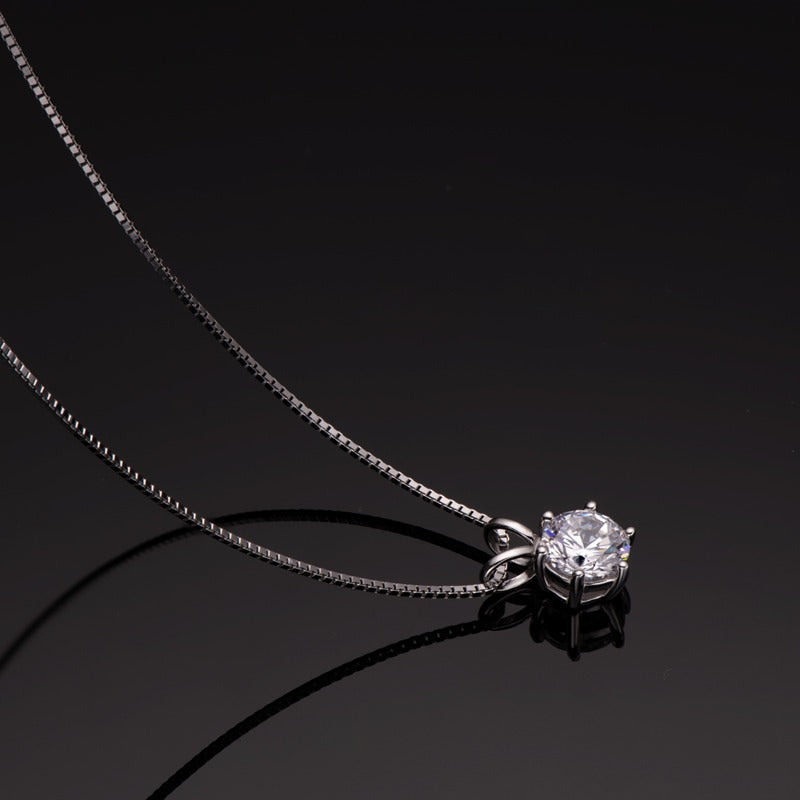Luxury Solitaire Moissanite Necklace (FREE Earrings included)-Olarajewelry