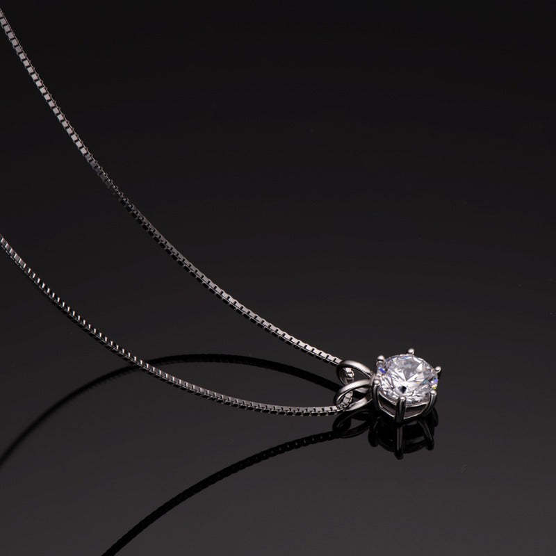 Luxury Solitaire Moissanite Necklace (FREE Earrings included)-Olarajewelry