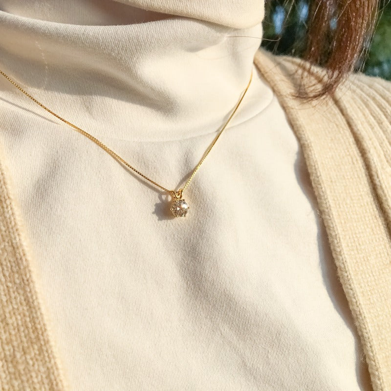 Luxury Solitaire Moissanite Necklace (FREE Earrings included)-Olarajewelry
