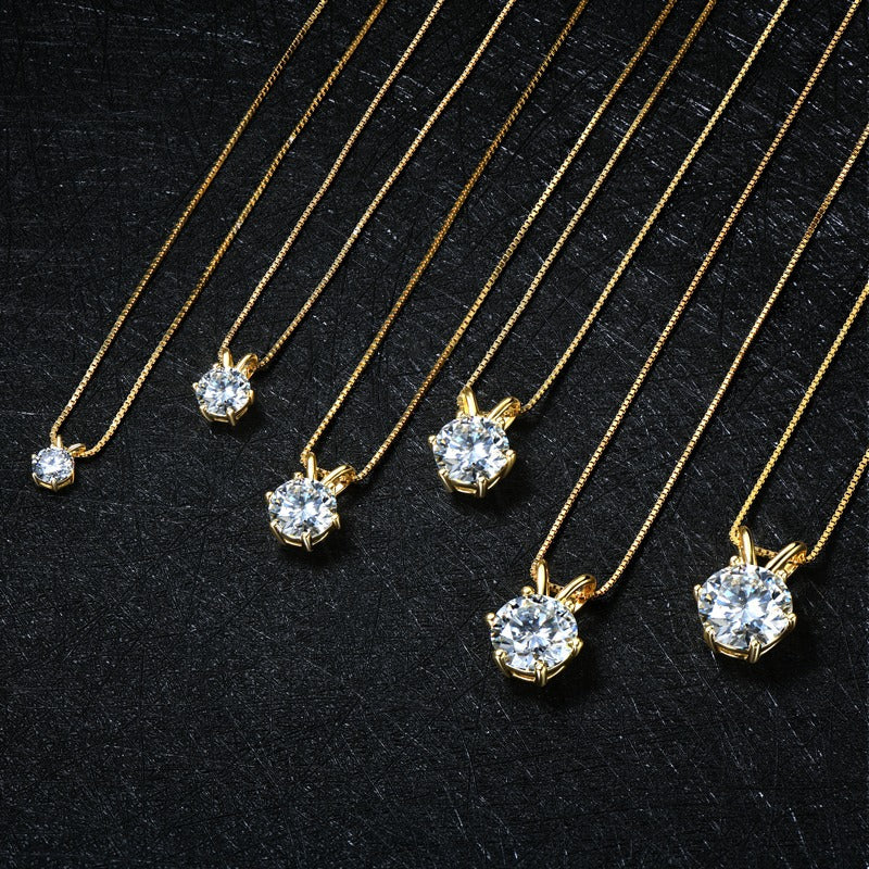 Luxury Solitaire Moissanite Necklace (FREE Earrings included)-Olarajewelry