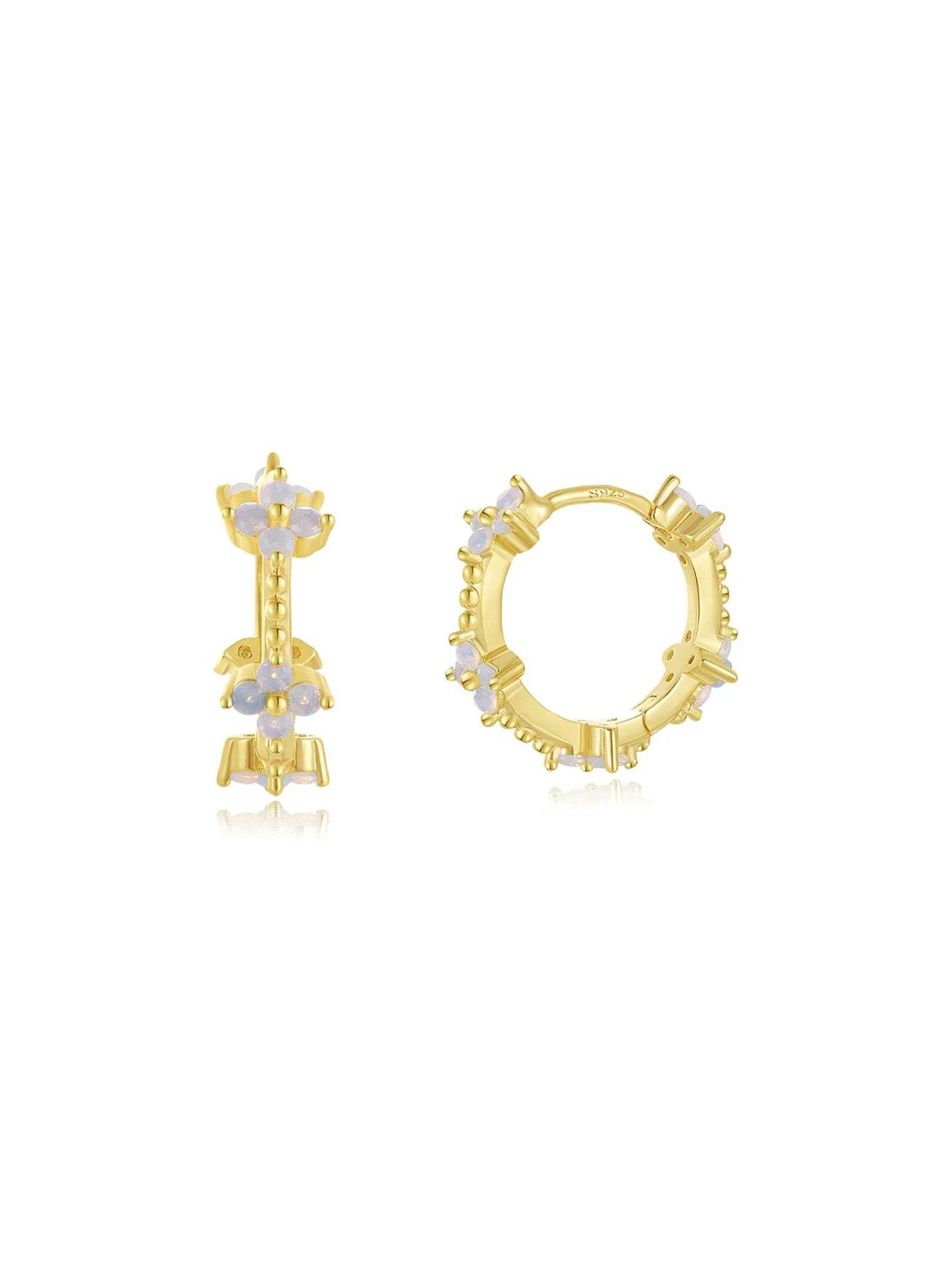 Fashion Opal Flower 3-Piece Earring Set-Olarajewelry