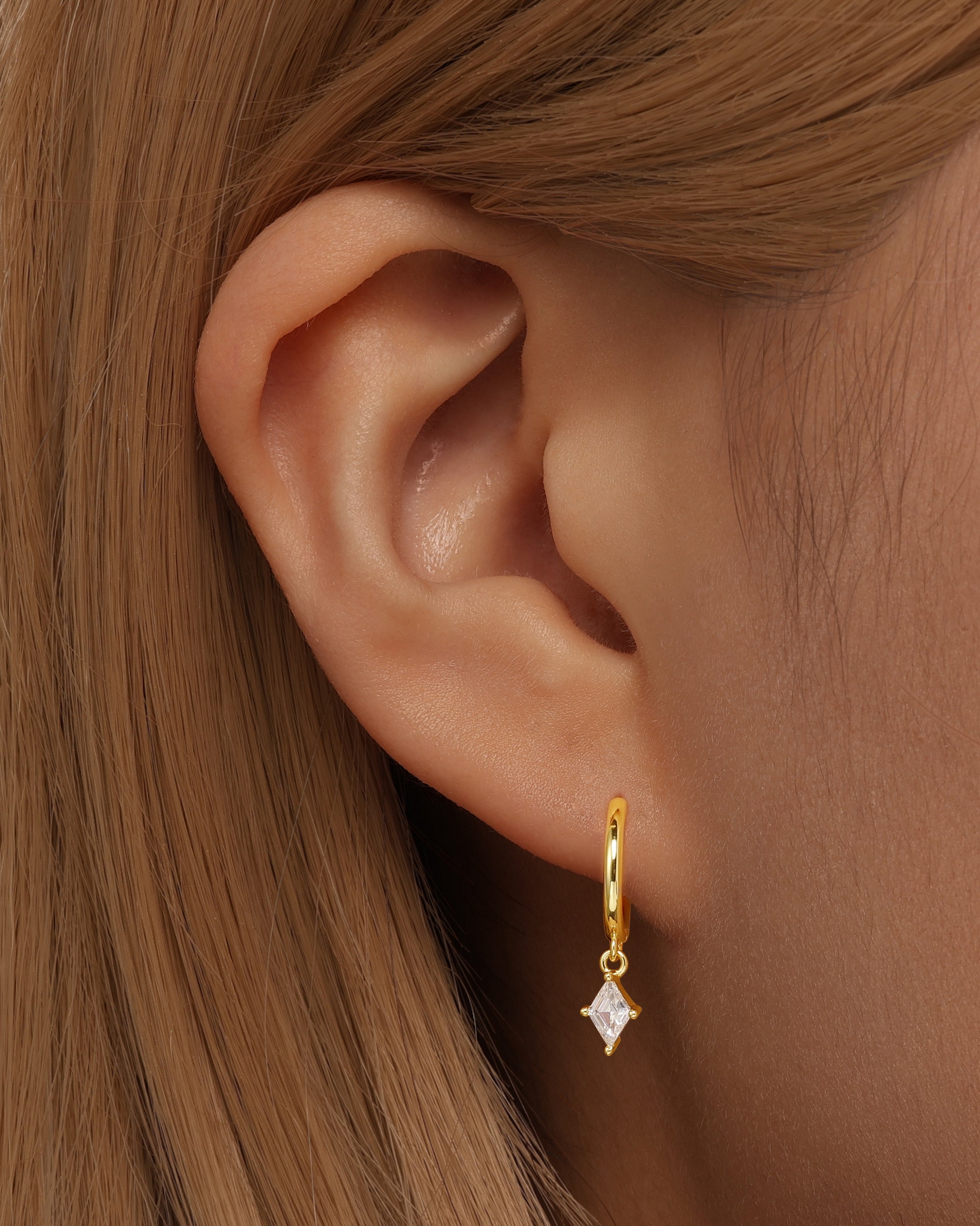 Quadrilateral Pendant Zirconia 3-Piece Earrings-Olarajewelry