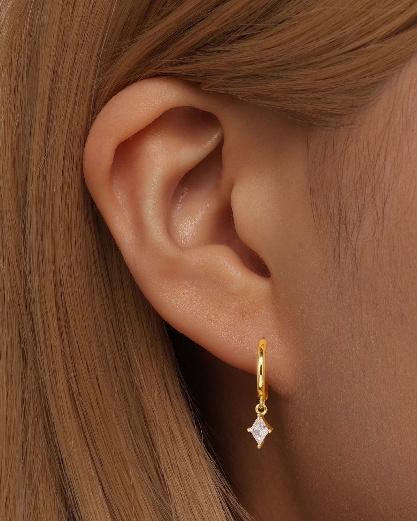 Quadrilateral Pendant Zirconia 3-Piece Earrings-Olarajewelry