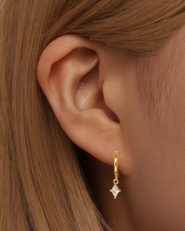 Quadrilateral Pendant Zirconia 3-Piece Earrings-Olarajewelry