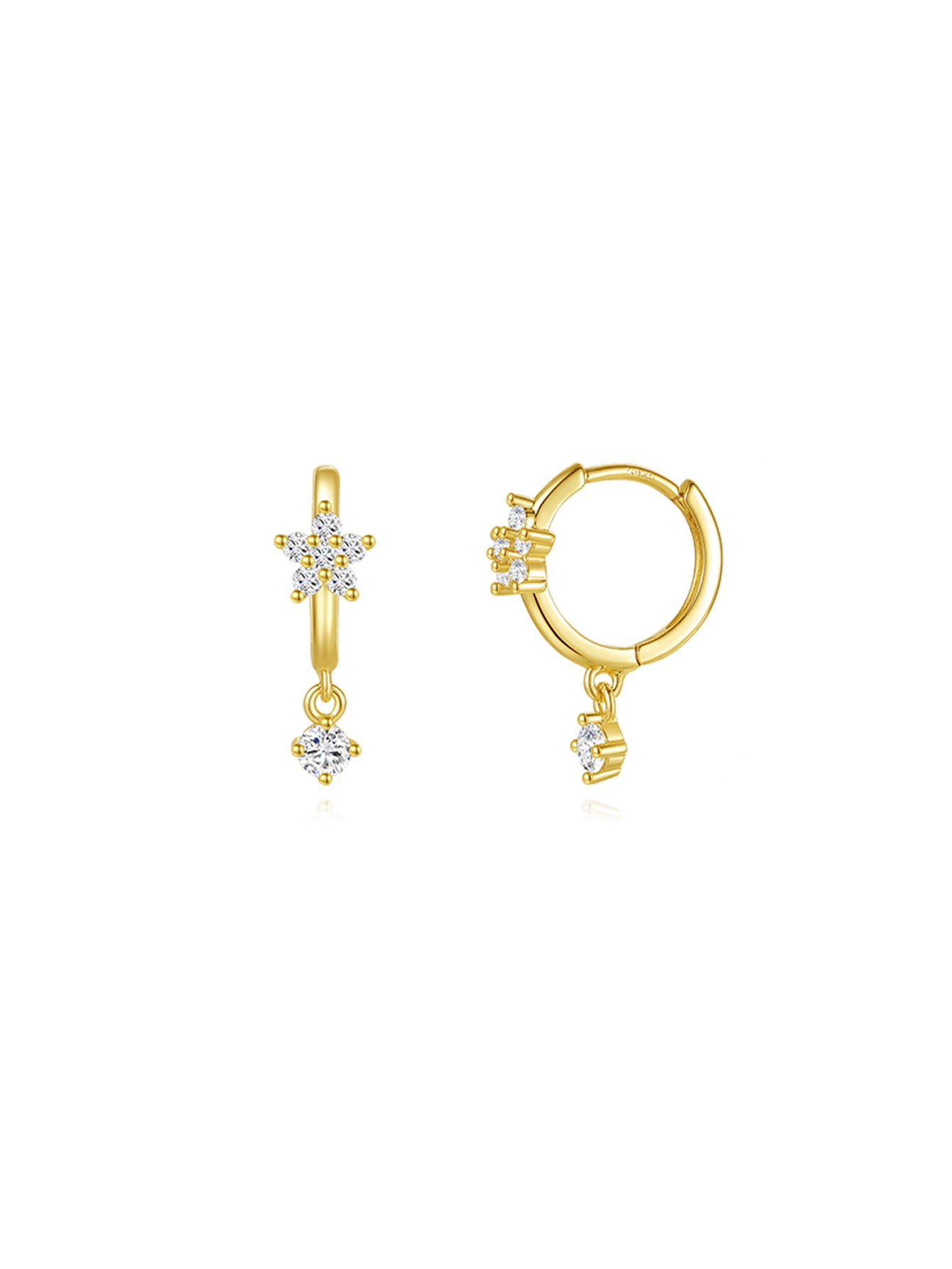 S925 Flower Zirconia Earrings Set-Olarajewelry
