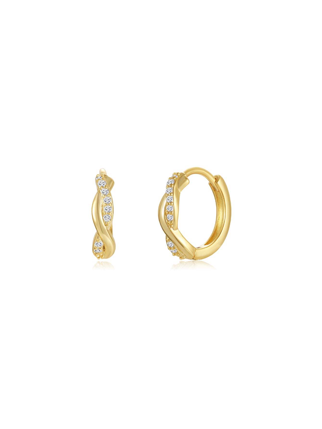 Simple Fashion Windmill Zircon Hoop Drop Earring Set-Olarajewelry