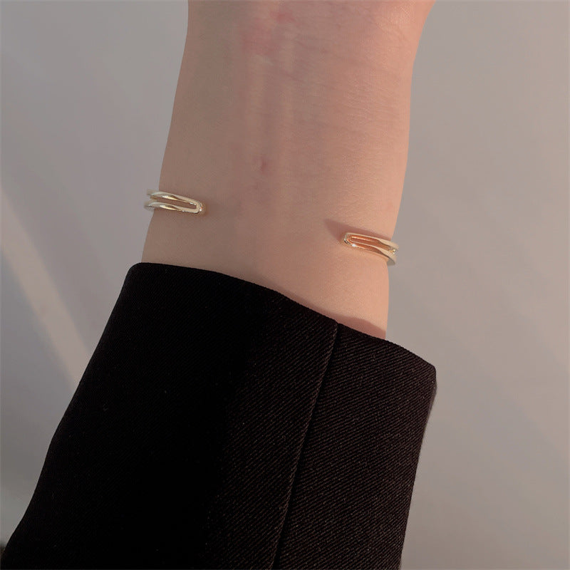 Olara Luxury Cubic Zirconia Knot Bangle Women Daily Fine Jewelry-Olarajewelry