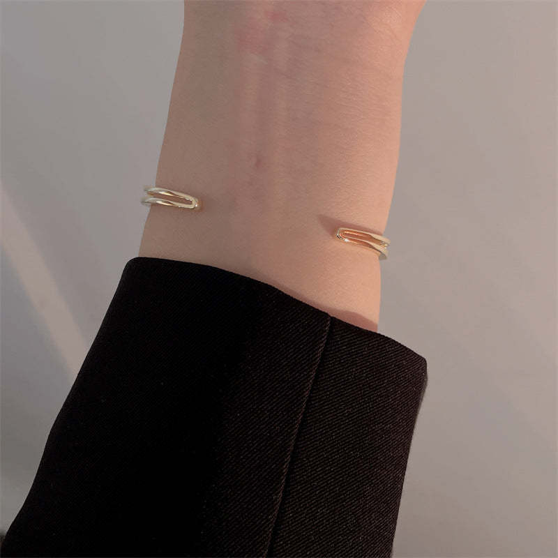 Olara Luxury Cubic Zirconia Knot Bangle Women Daily Fine Jewelry-Olarajewelry