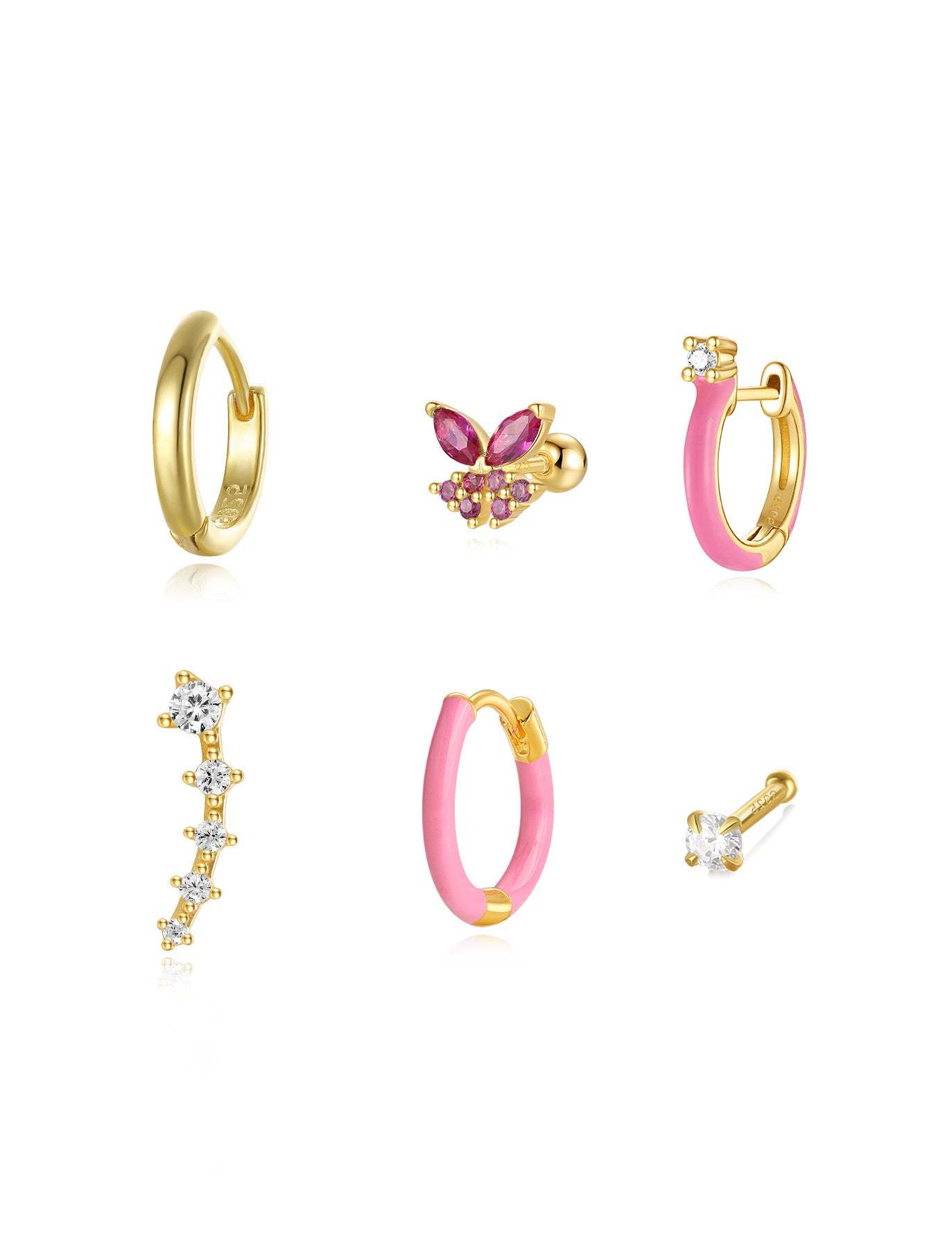 Light Pink Oil Drop S925 Earring Set-Olarajewelry