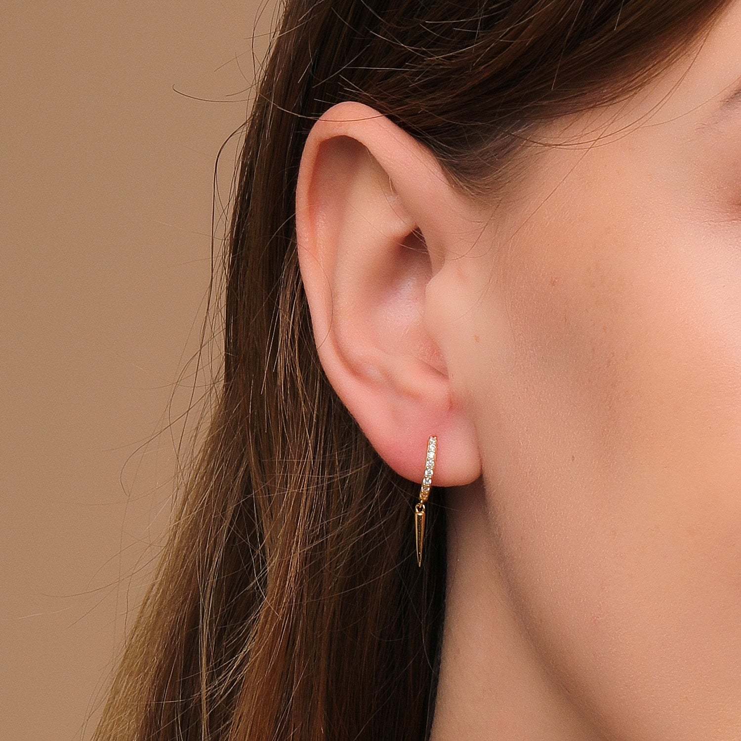 Olara 925 Sterling Silver Solid Rivet Pendant Casual Drop Earrings-Olarajewelry