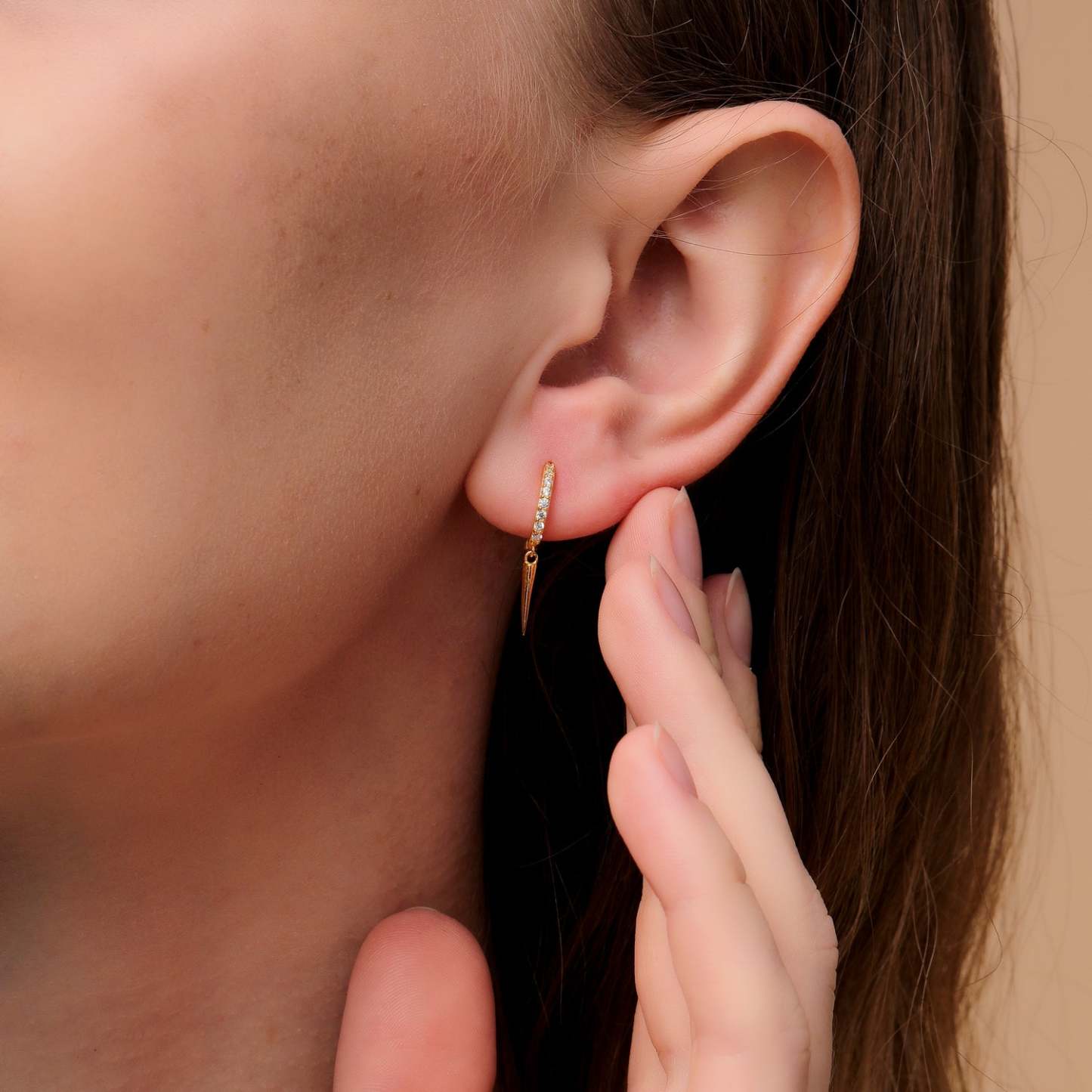 Olara 925 Sterling Silver Solid Rivet Pendant Casual Drop Earrings-Olarajewelry