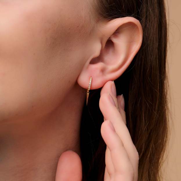 Olara 925 Sterling Silver Solid Rivet Pendant Casual Drop Earrings-Olarajewelry